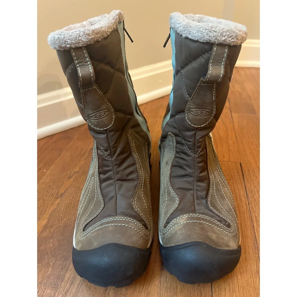 Keen Betty Insulated Winter Boots Size 7 Quilted Brown and‎ Blue